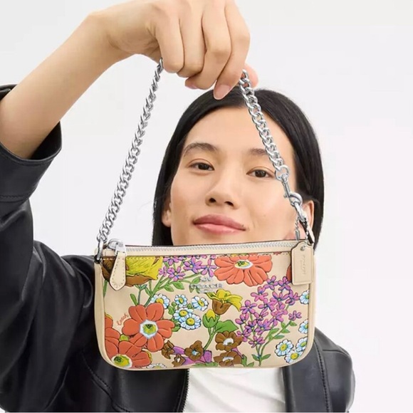 NWT - COACH Nolita 19 With Floral Print - Smooth Leather - CR365 $238 - Picture 2 of 9